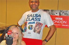 Milo at Radio London with Jo Good on Saturday 29th September 2007. Spreading the Salsa Class Vibe to London!
